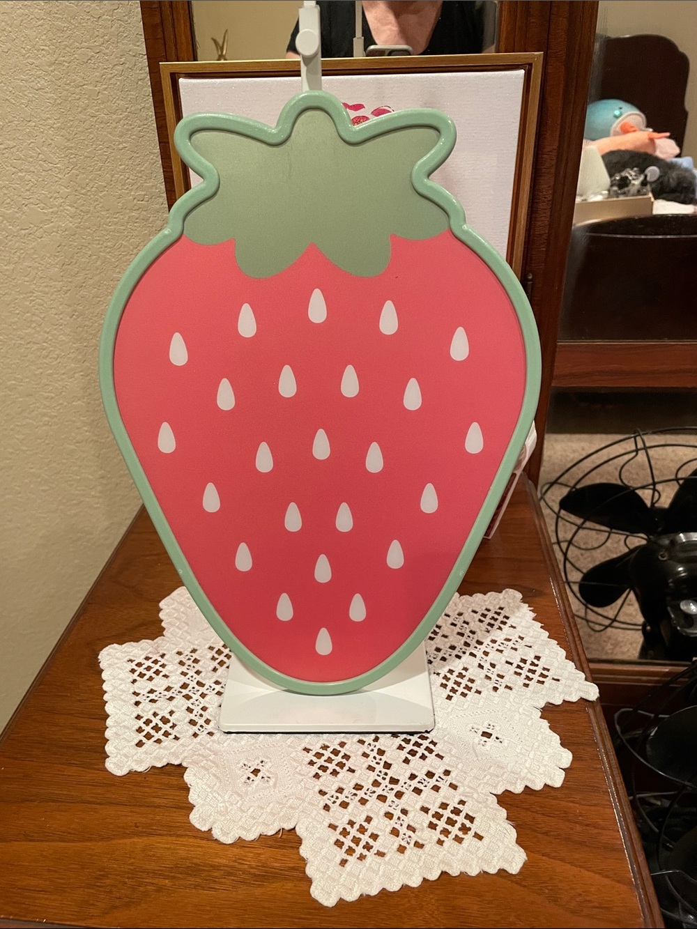 Strawberry Cutting Board in Pink and Mint